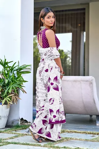Hand block print mulmul cotton sarees