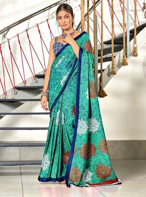 Hand block print mulmul cotton sarees 1
