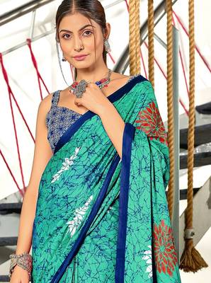 Hand block print mulmul cotton sarees 2