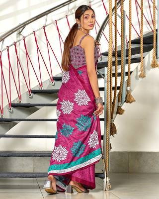 Hand block print mulmul cotton sarees 4
