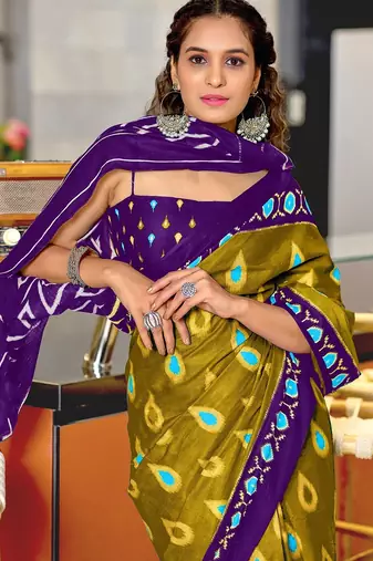 Hand block print mulmul cotton sarees