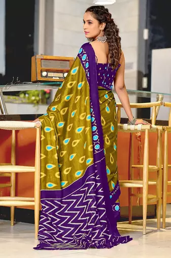 Hand block print mulmul cotton sarees