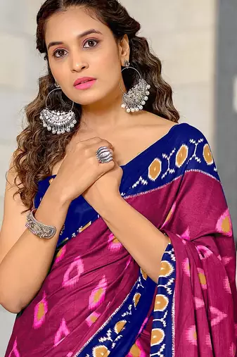 Hand block print mulmul cotton sarees