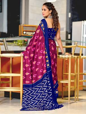 Hand block print mulmul cotton sarees 4