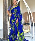 Hand block print mulmul cotton sarees