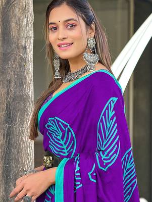 Hand block print mulmul cotton sarees 2