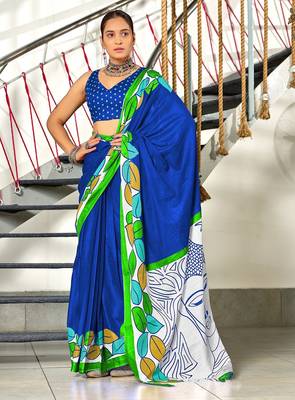 Hand block print mulmul cotton sarees 1