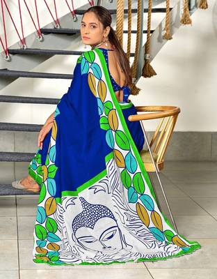 Hand block print mulmul cotton sarees 2