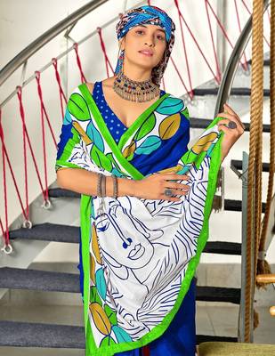 Hand block print mulmul cotton sarees 4