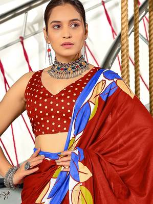 Hand block print mulmul cotton sarees 2
