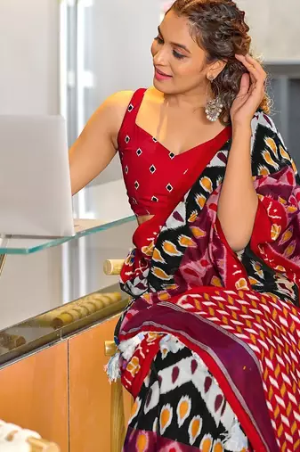 Hand block print mulmul cotton sarees
