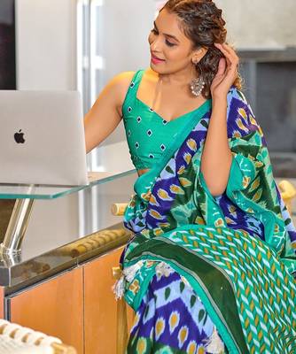 Hand block print mulmul cotton sarees 2
