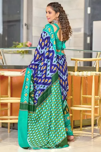 Hand block print mulmul cotton sarees