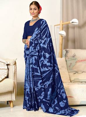 Hand block print mulmul cotton sarees 1