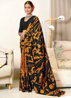 Hand block print mulmul cotton sarees 1