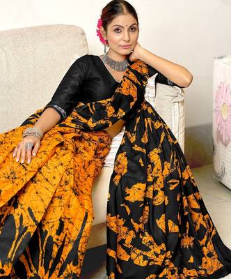 Hand block print mulmul cotton sarees 3