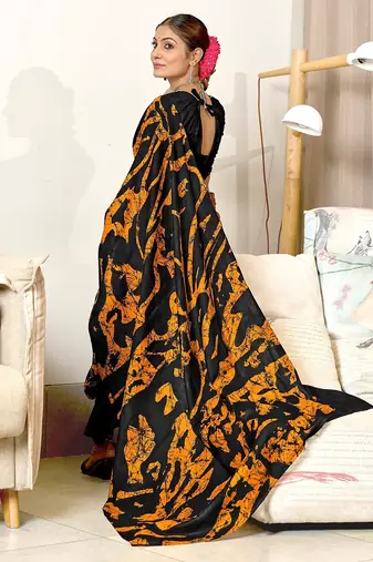 Hand block print mulmul cotton sarees