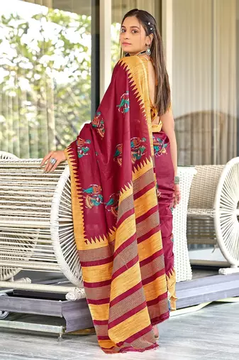 Hand block print mulmul cotton sarees