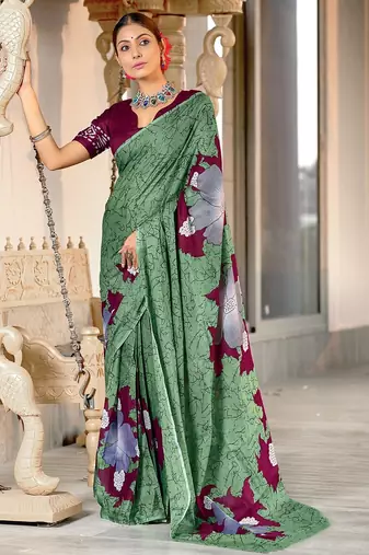 Hand block print mulmul cotton sarees