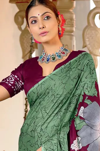 Hand block print mulmul cotton sarees