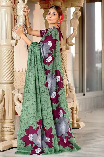 Hand block print mulmul cotton sarees