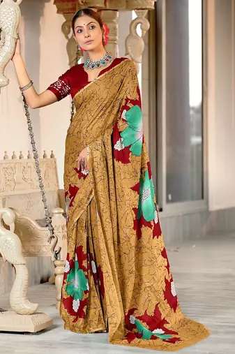 Hand block print mulmul cotton sarees