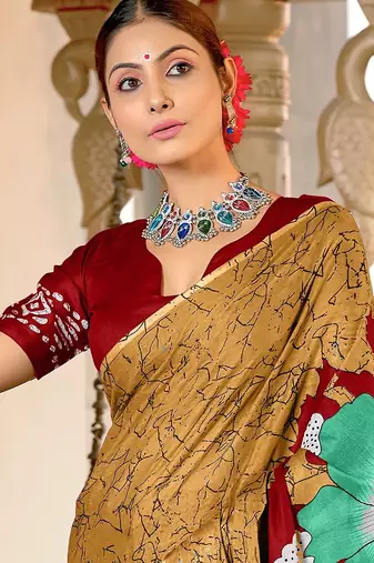Hand block print mulmul cotton sarees