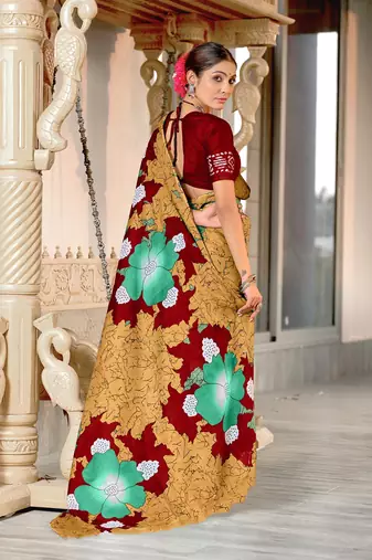 Hand block print mulmul cotton sarees