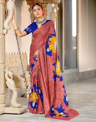 Hand block print mulmul cotton sarees 1
