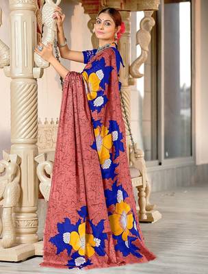 Hand block print mulmul cotton sarees 3