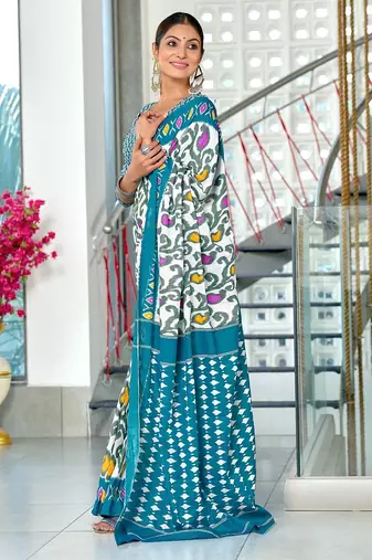 Hand block print mulmul cotton sarees