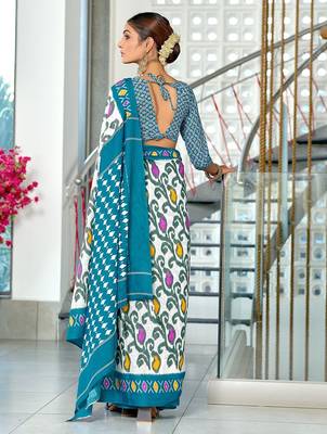 Hand block print mulmul cotton sarees 4