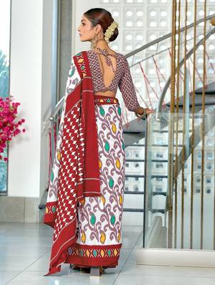 Hand block print mulmul cotton sarees 4
