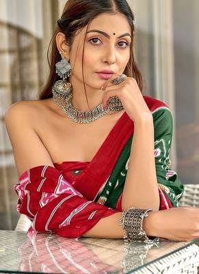 Hand block print mulmul cotton sarees 3