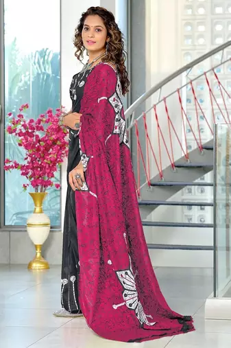 Hand block print mulmul cotton sarees