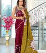Hand block print mulmul cotton sarees