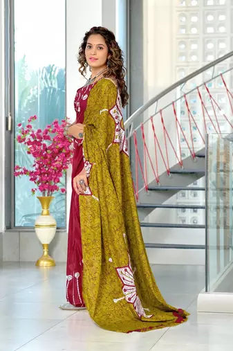 Hand block print mulmul cotton sarees