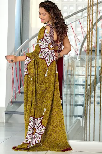 Hand block print mulmul cotton sarees