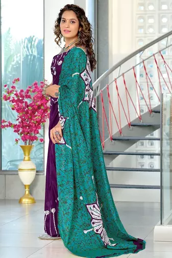Hand block print mulmul cotton sarees