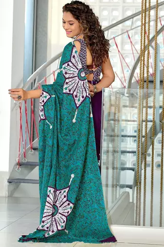 Hand block print mulmul cotton sarees