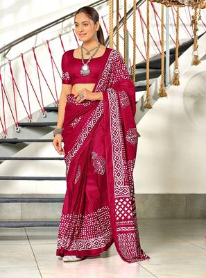 Batik block print mulmul cotton sarees 1