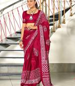 Batik block print mulmul cotton sarees