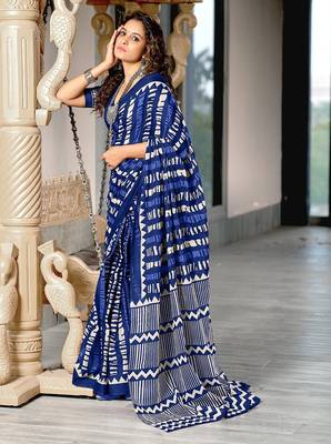 Bagru block print mulmul cotton sarees 3