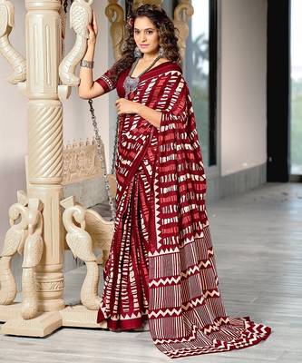 Bagru block print mulmul cotton sarees 1