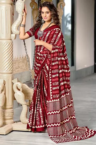 Bagru block print mulmul cotton sarees