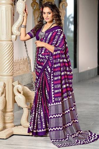 Bagru block print mulmul cotton sarees