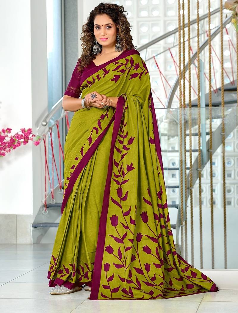 Hand block print mulmul cotton sarees