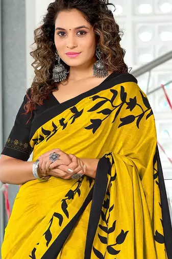 Hand block print mulmul cotton sarees