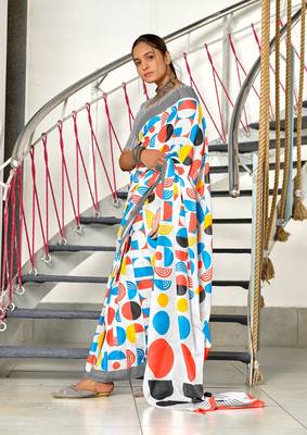 Hand block print mulmul cotton sarees 4