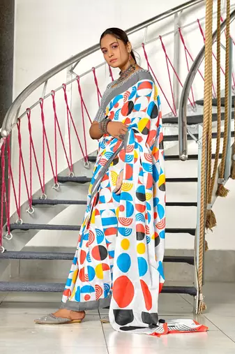 Hand block print mulmul cotton sarees